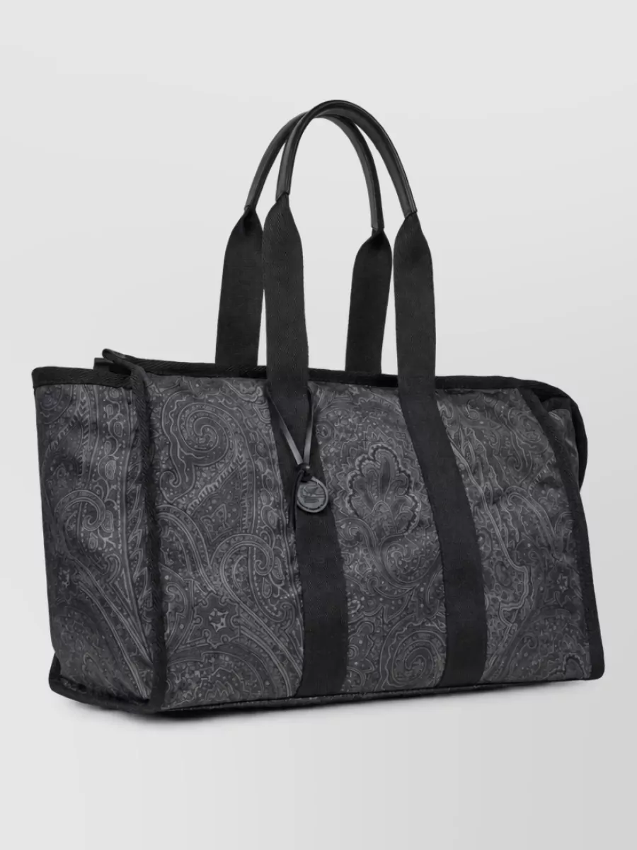 Etro Nylon Paisley Print Travel Tote Bag