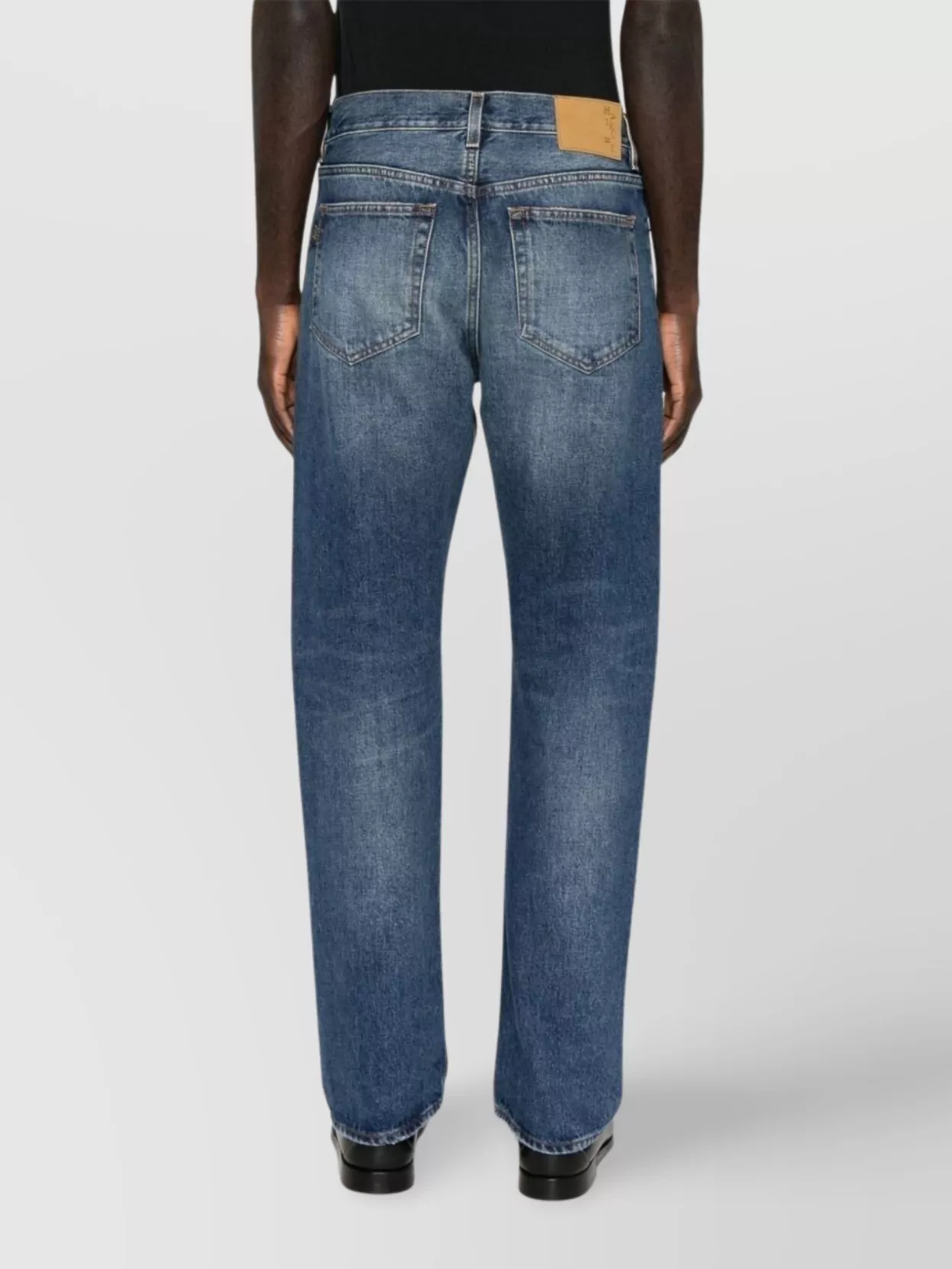 Haikure Belt Loop Jeans With Contrast Stitching And Faded Effect In Black
