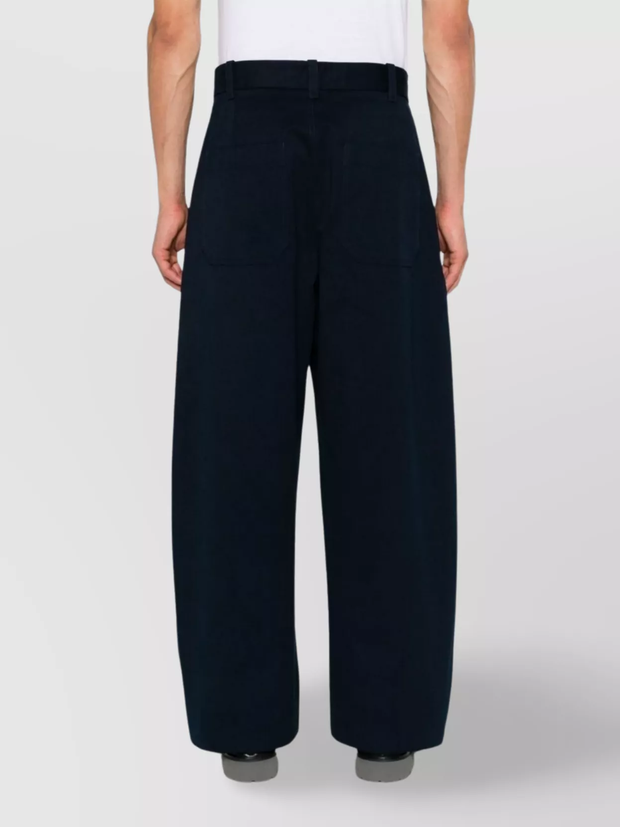 Studio Nicholson High-Waisted Wide Leg Cotton Twill Trousers