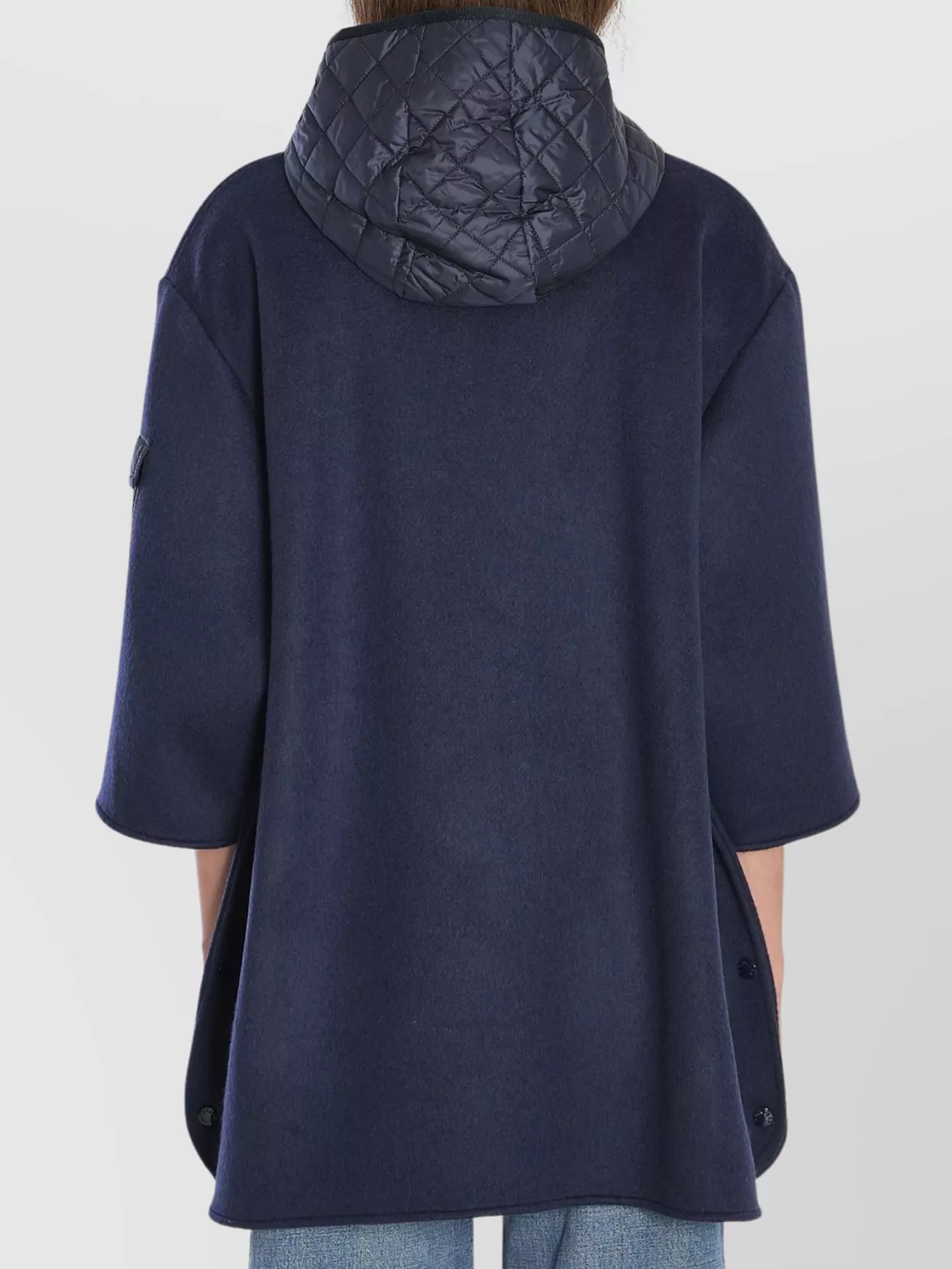 Moncler Wool Cape With Hood And Arm Patch