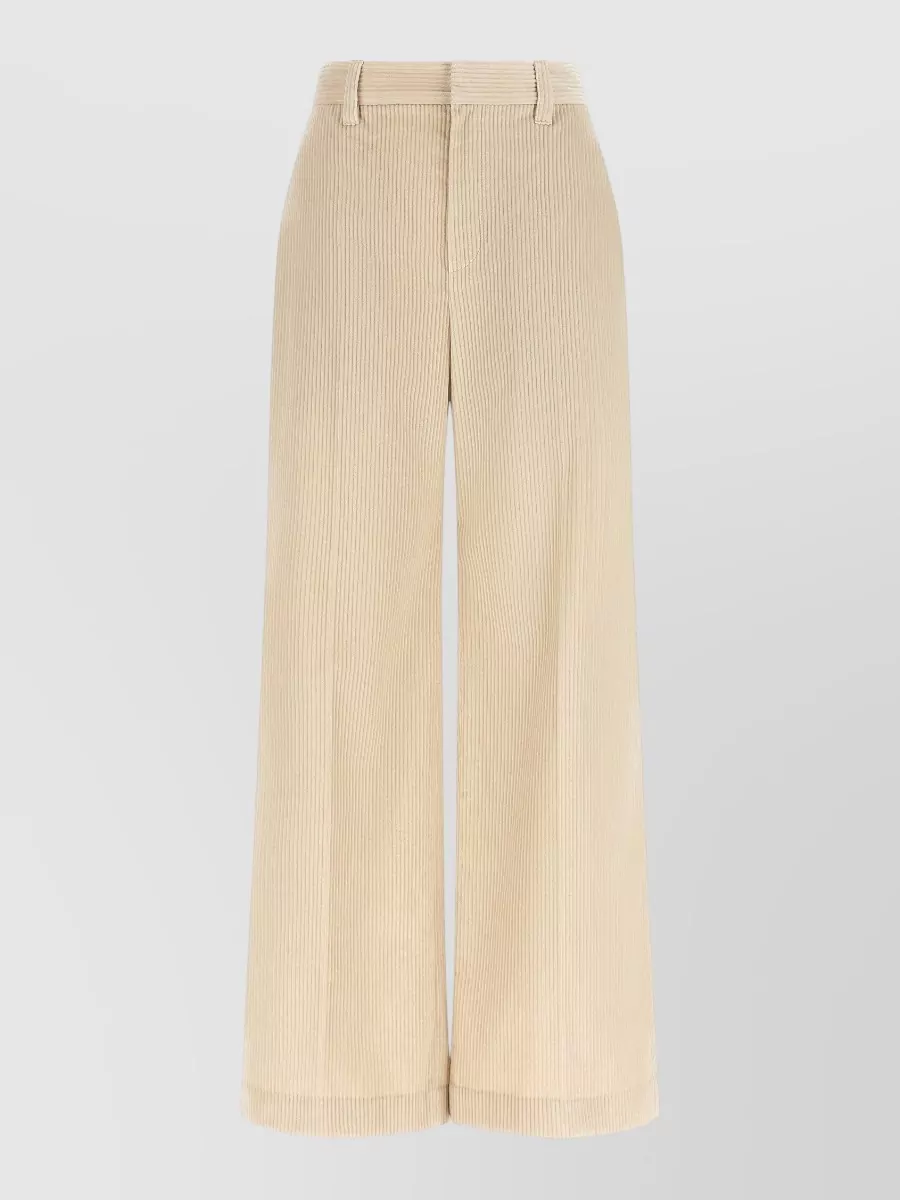 Brunello Cucinelli cotton corduroy high-rise wide-leg trousers