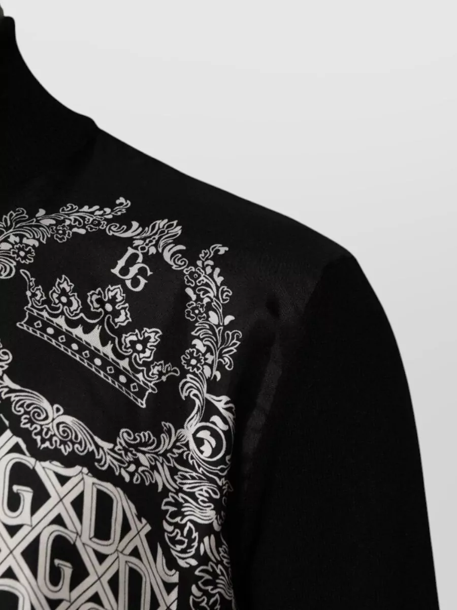 Dolce&Gabbana Cashmere Silk Bandana Print Zip Up Bomber Jacket