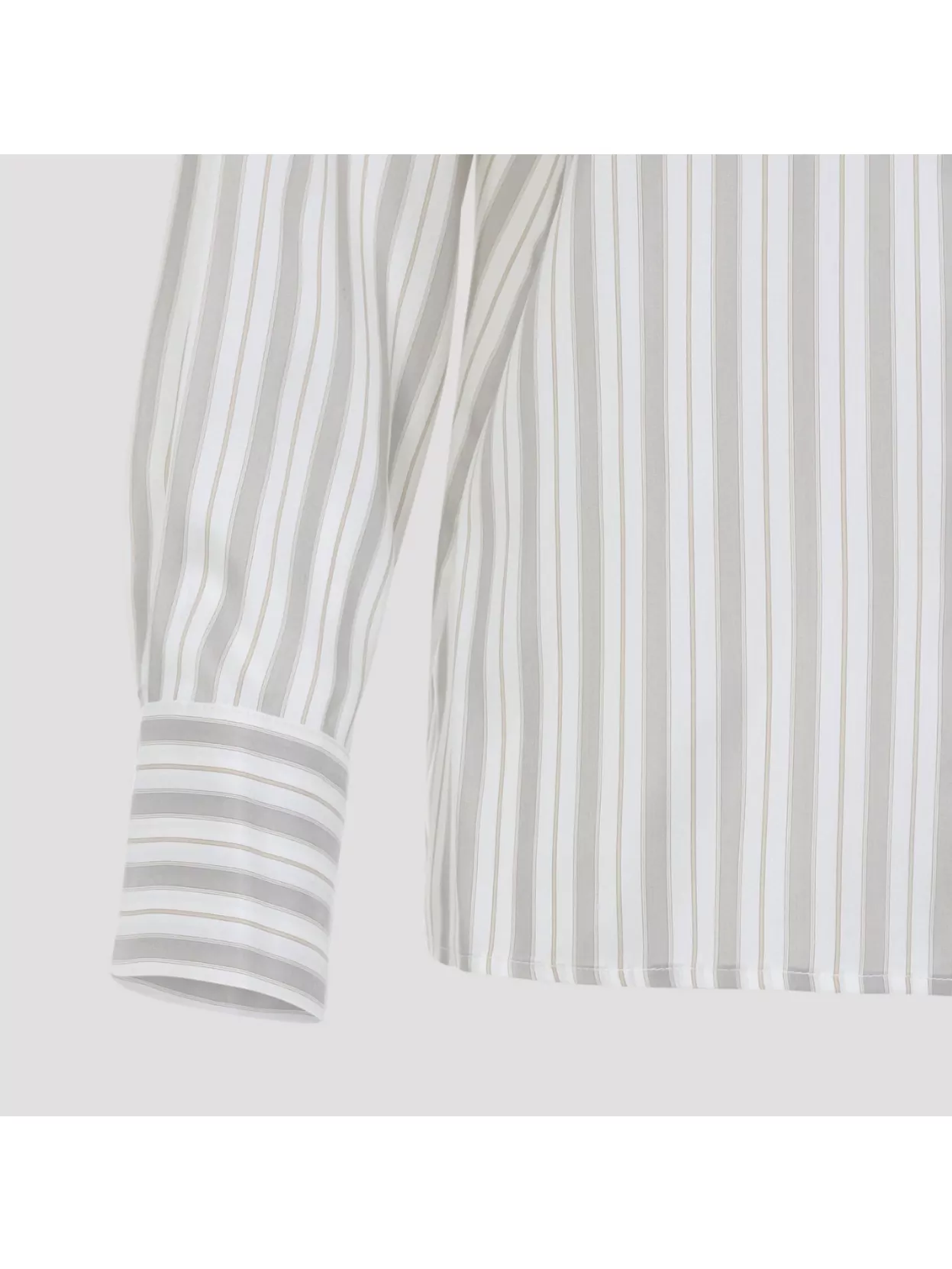 Peserico Striped Long Sleeve Shirt With Cuffed Sleeves In White