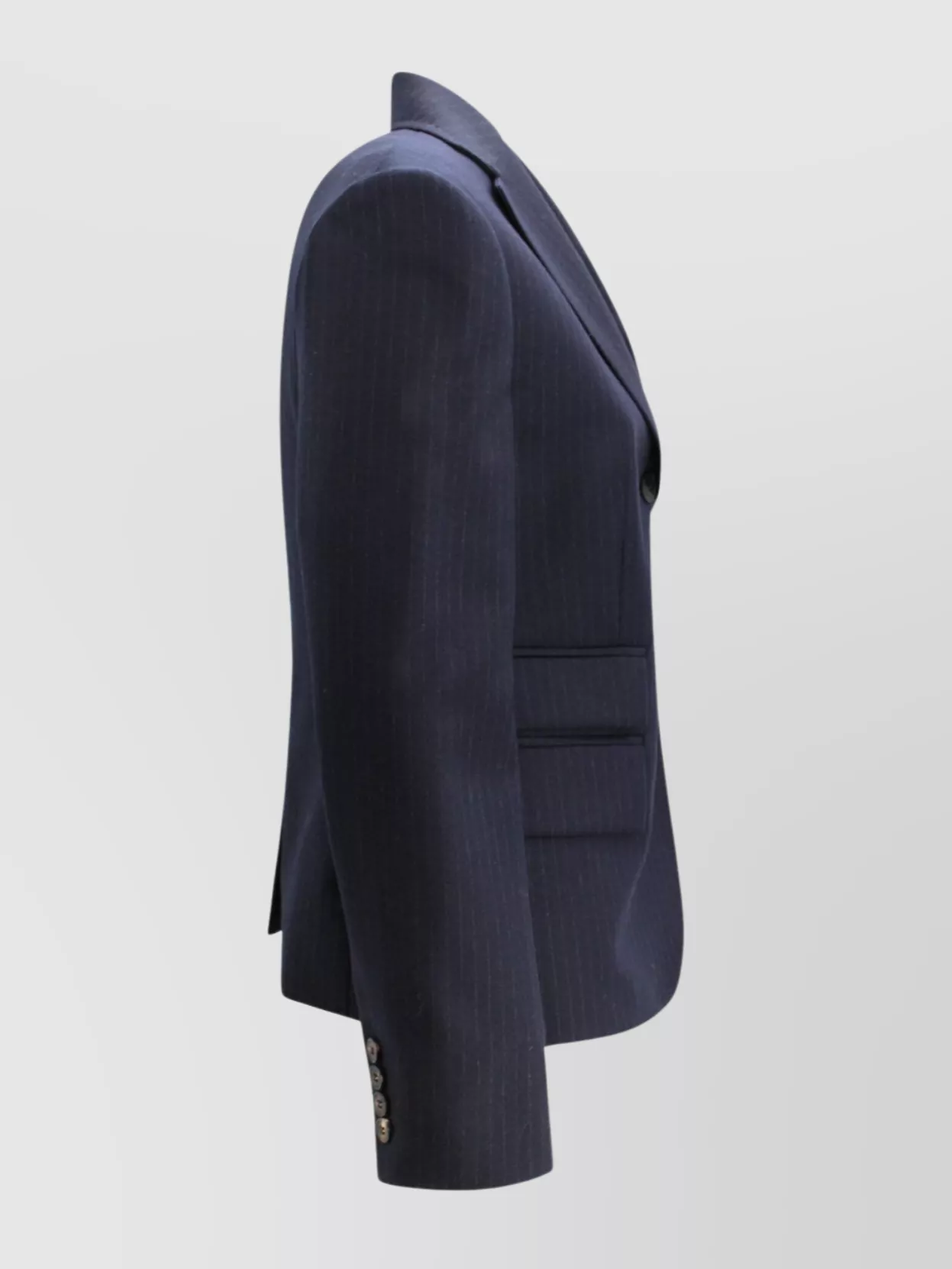 S Max Mara Tailored Pinstriped College Jacket