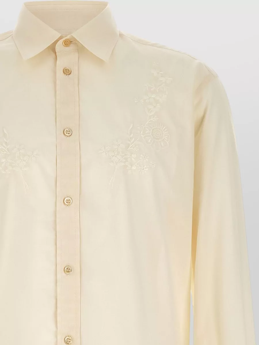 Valentino Garavani Embroidered Cotton Long-Sleeve Shirt