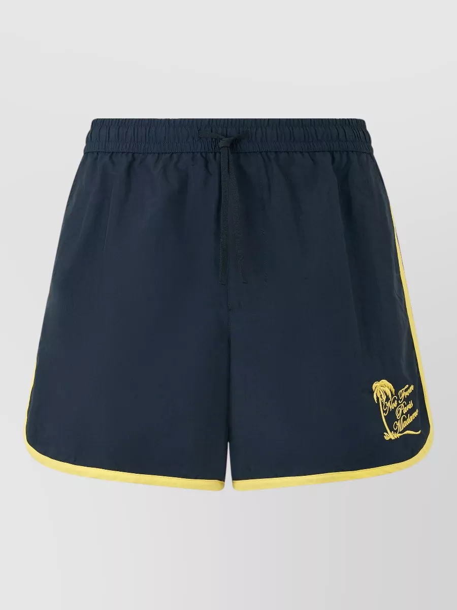 Drôle De Monsieur Logo-Embroidered Swim Shorts