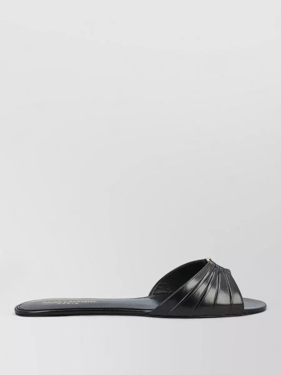 Saint Laurent Leather Gathered Slides