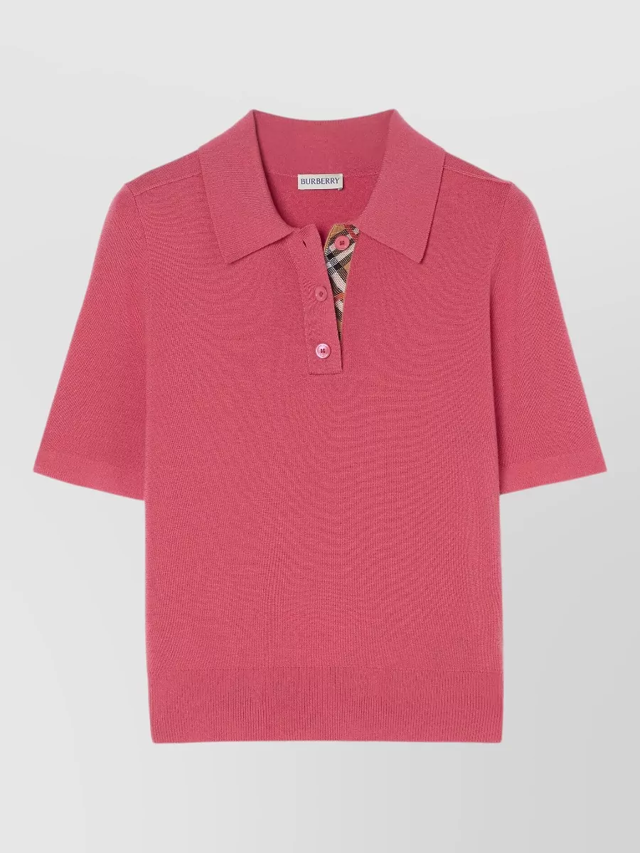 Burberry merino wool fine-knit polo shirt