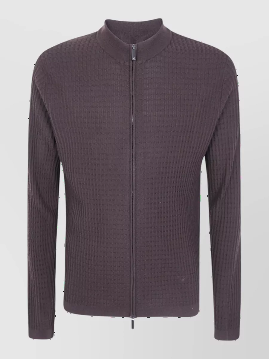 Emporio Armani Virgin Wool Round Neck Cardigan