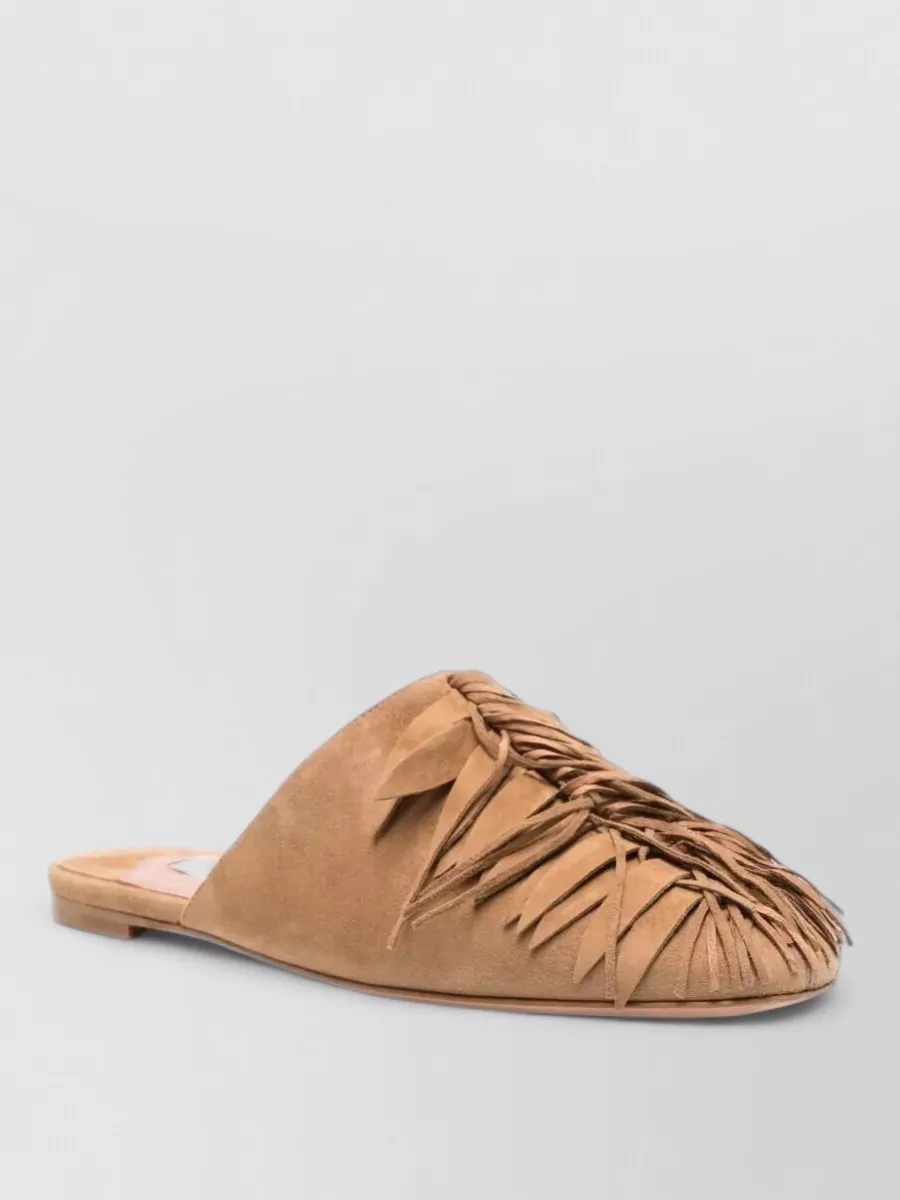 Aquazzura suede maverick flat mules