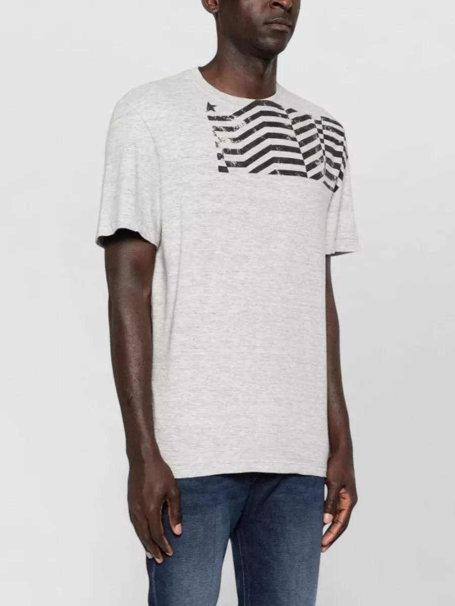 Golden Goose Crew Neck Graphic Print Nylon Silk Top