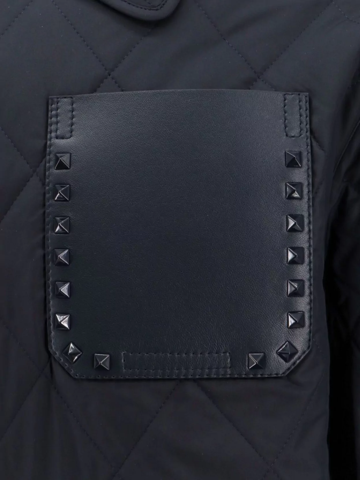 Valentino Quilted Design Studded Nylon Jacket
