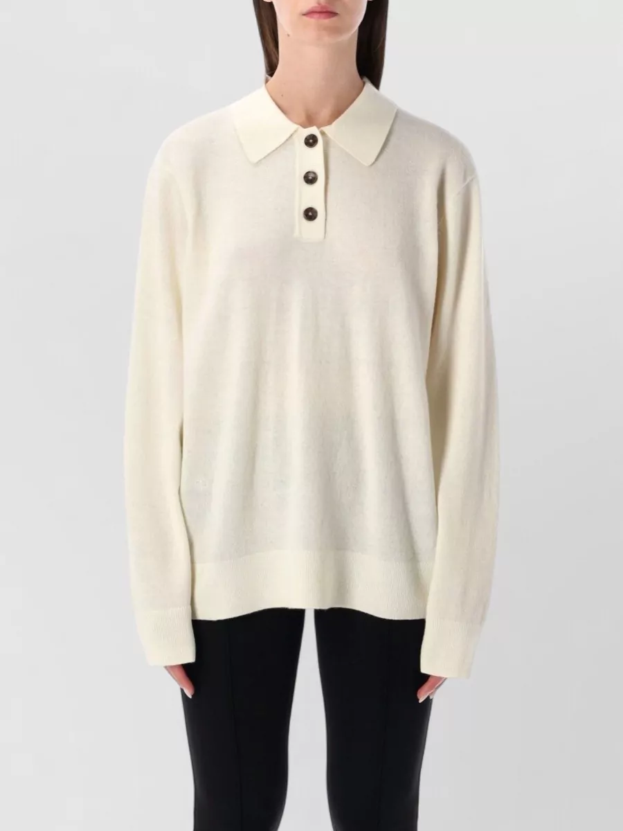 The Garment wool cashmere knit polo top