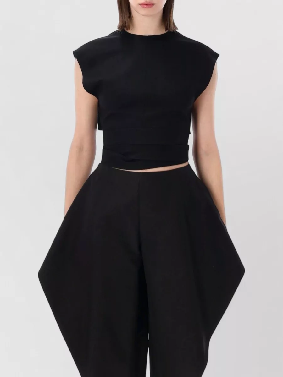 Alaïa Wool Cropped Belted Top