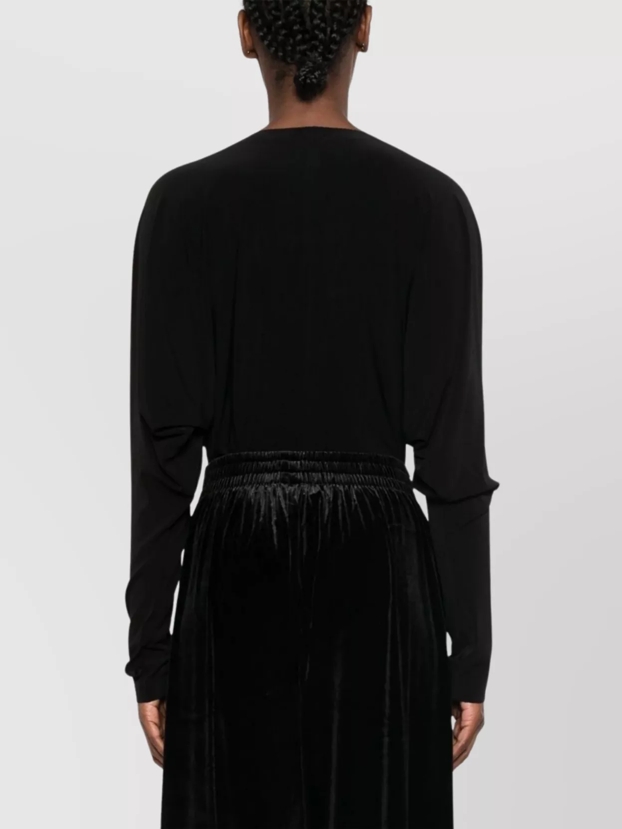 Shop Norma Kamali Deep V-neck Bodysuit With Dolman Sleeves