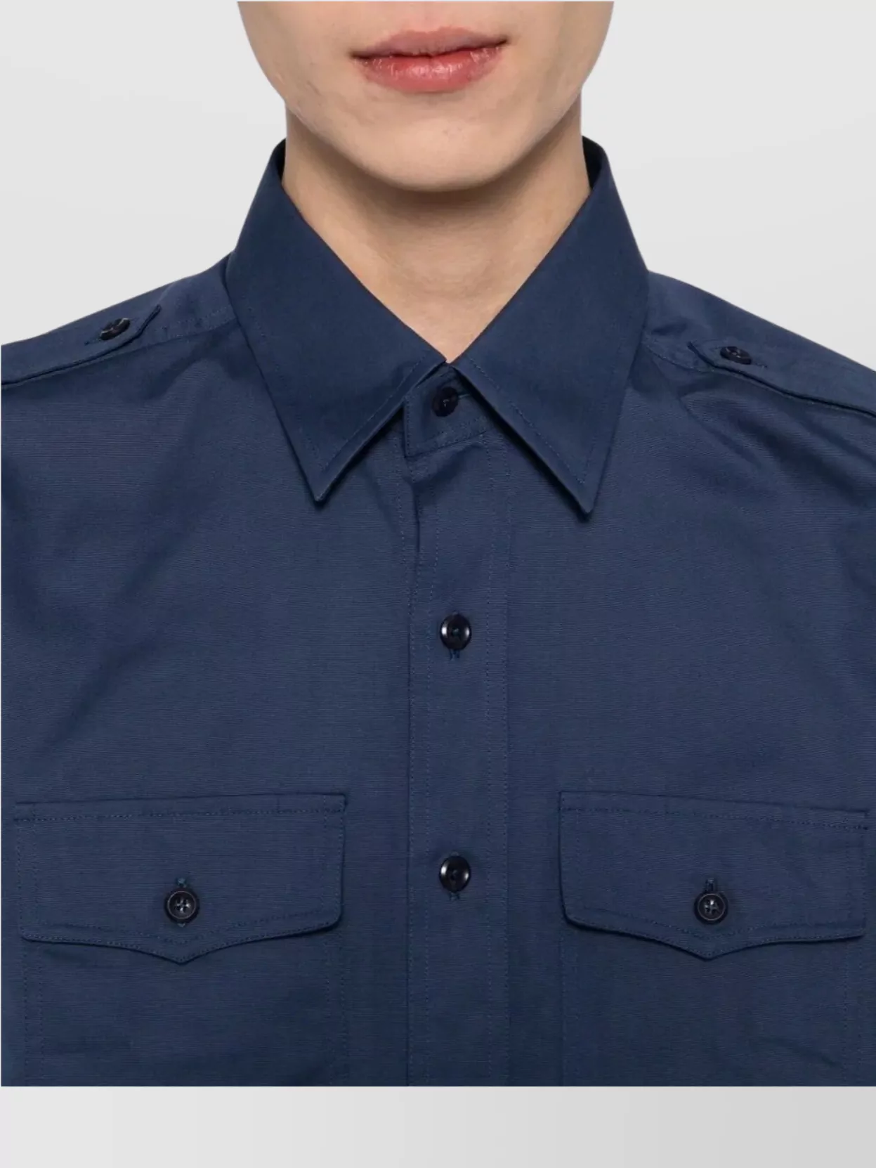 Tom Ford Military Style Cotton Silk Shirt