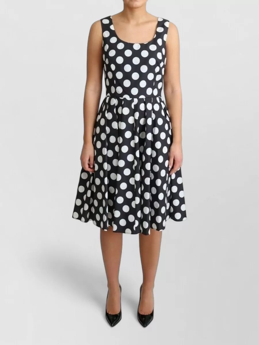 Dolce&Gabbana cotton polka-dot sleeveless midi dress