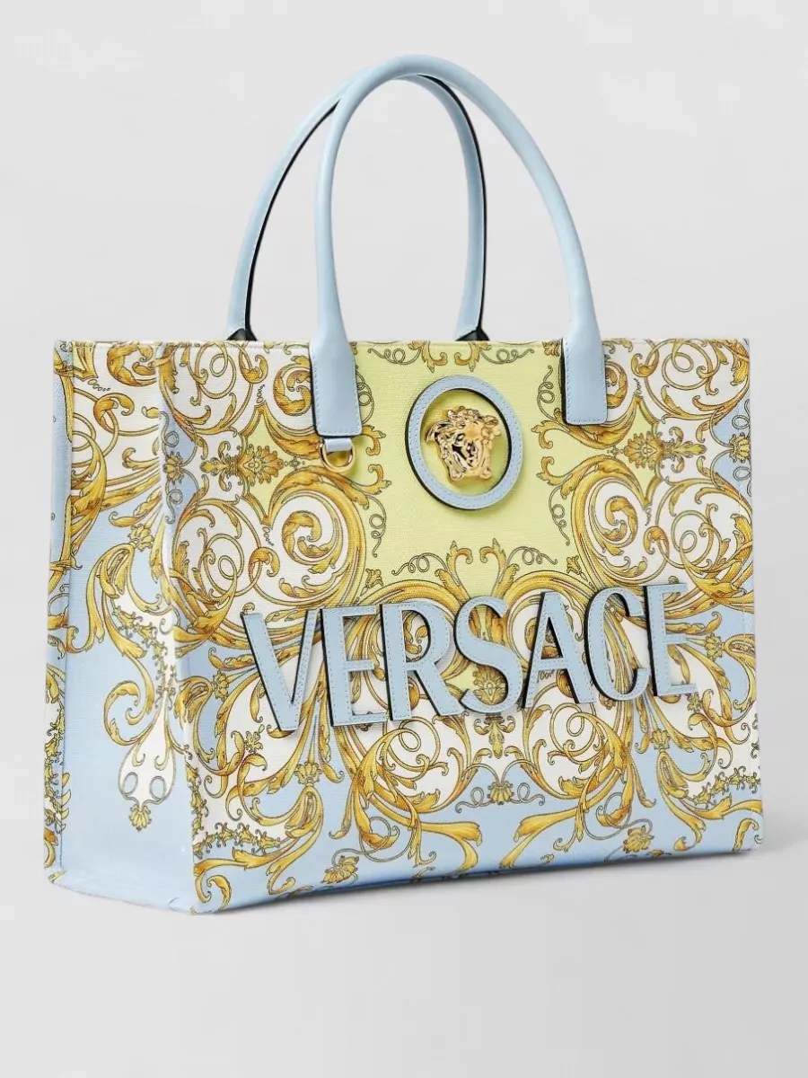 Versace La Medusa Baroque Print Tote Bag Top Handles