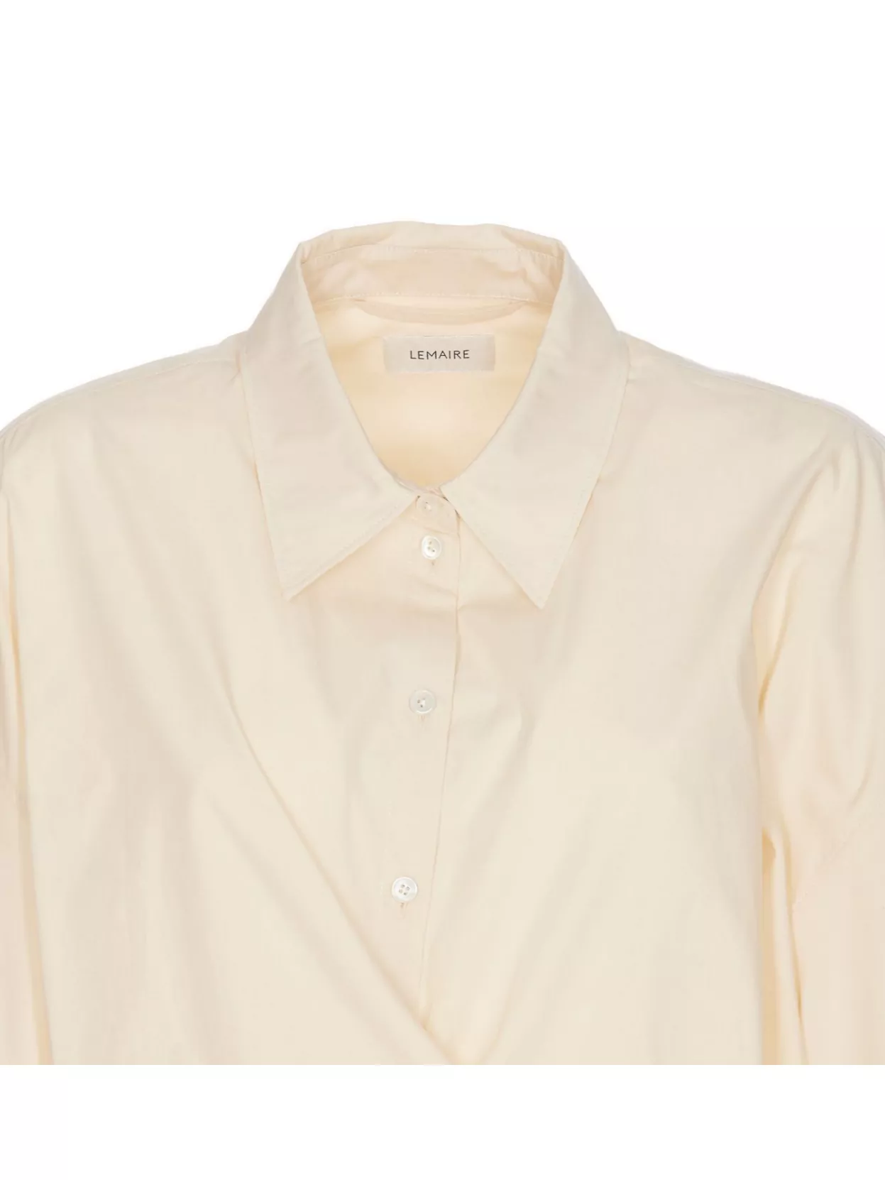 Lemaire Asymmetrical Front Wrap Collared Long Sleeve Top
