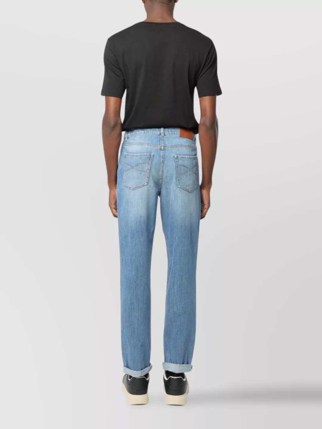 Brunello Cucinelli Mid-Rise Straight Leg Denim Trousers