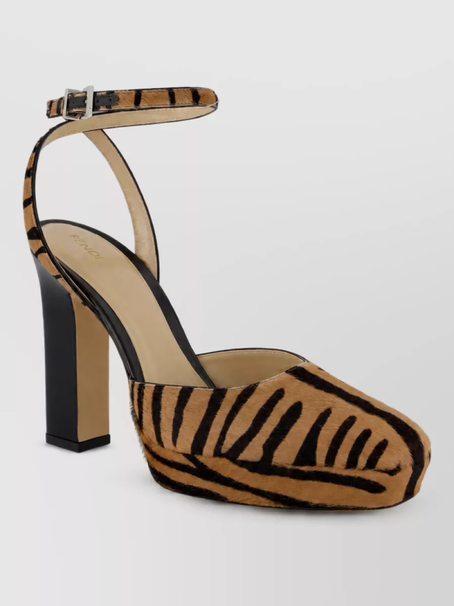 Fendi animal-print slingback pumps