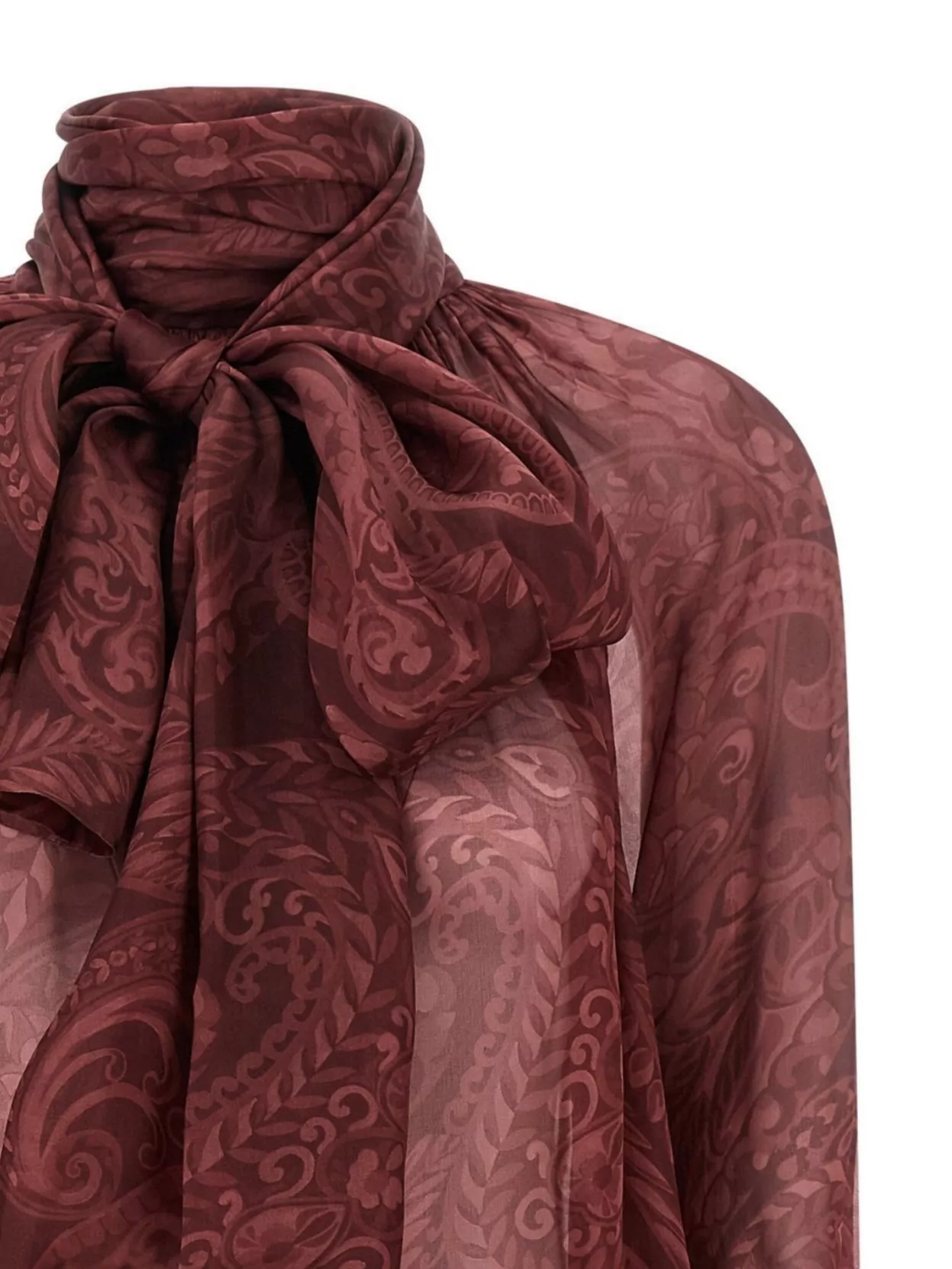 Etro Bow Blouse High Neck Long Sleeves