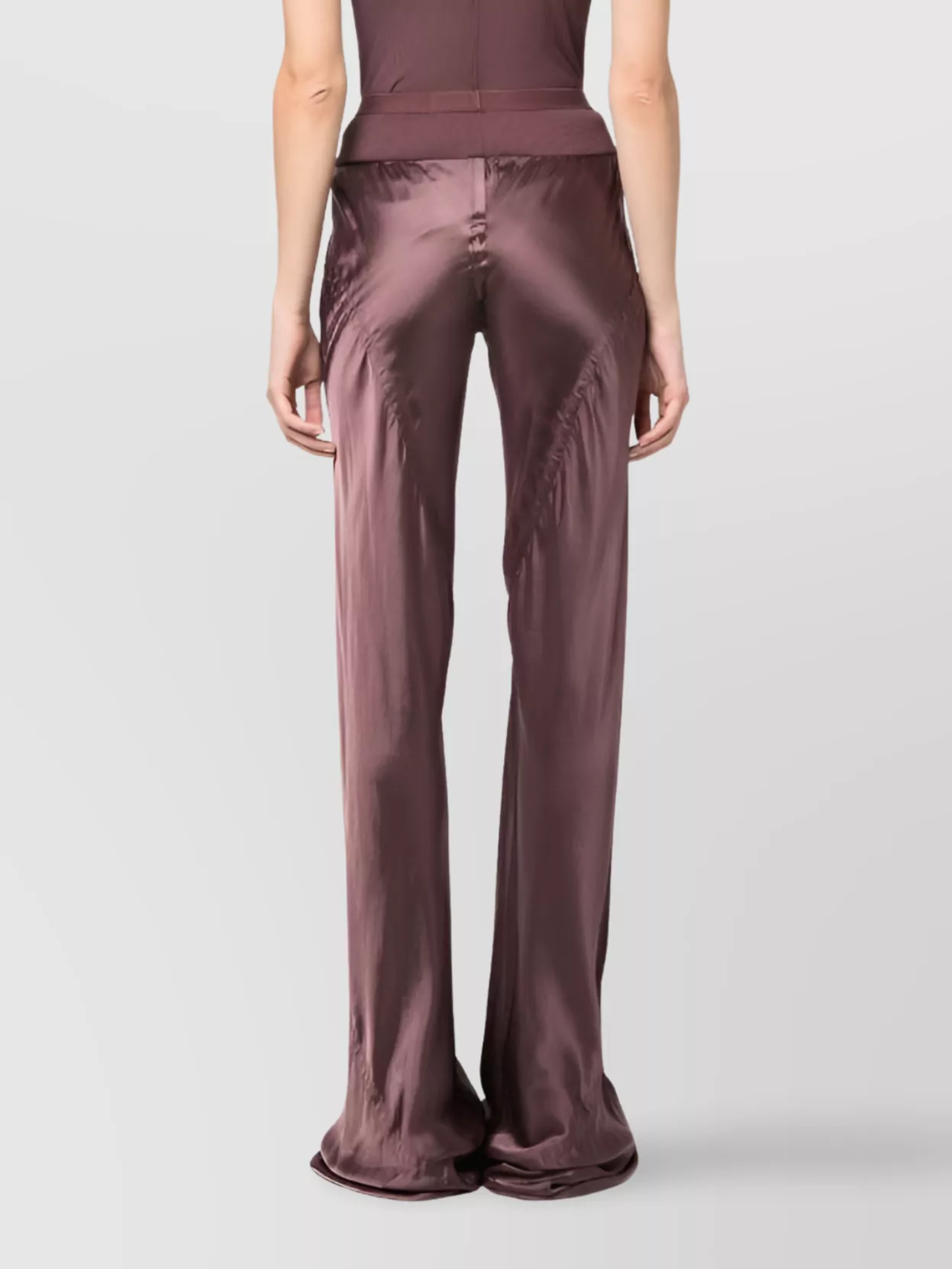 Rick Owens High-rise Satin Wide-leg Trousers In Multi