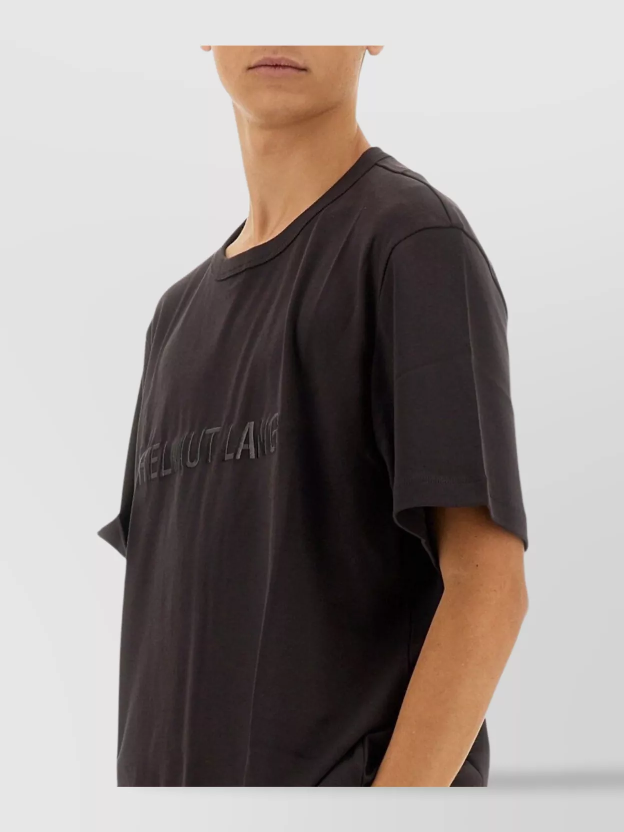 Helmut Lang Relaxed Fit Crew Neck T-shirt With Embossed Logo