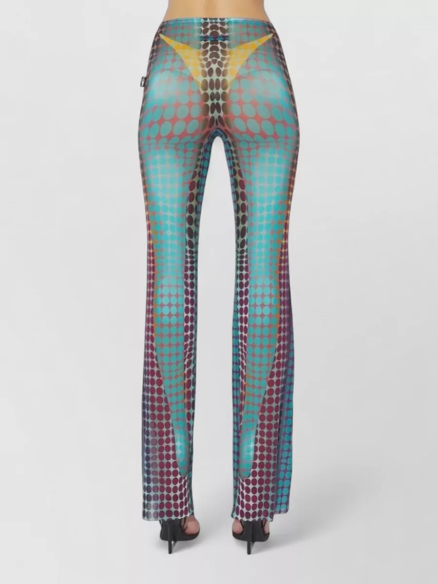 Jean Paul Gaultier High Waist Flared Sheer Stretch Trousers
