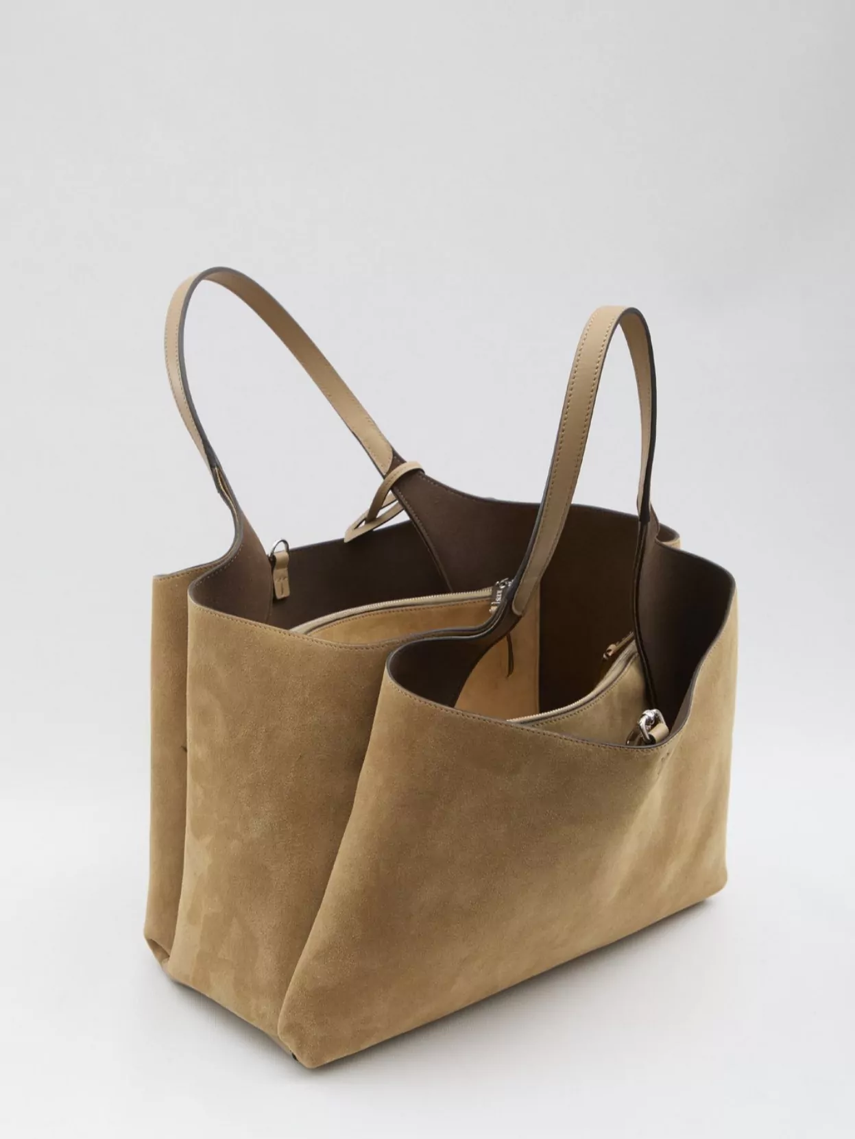 Tod's Medium Suede Shopping Bag With Metal Feet