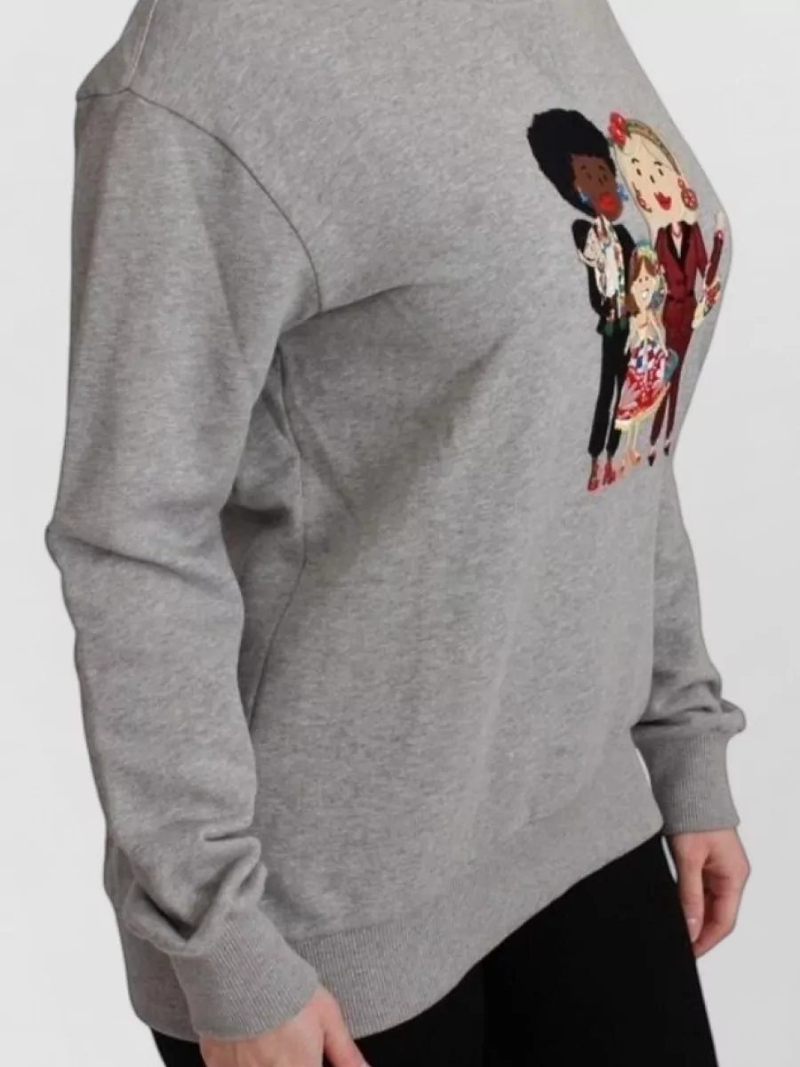 Dolce&Gabbana Embroidered Cotton Crewneck Sweatshirt