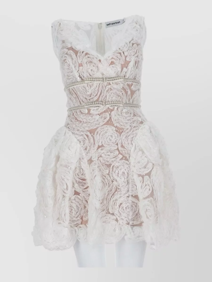 Self-Portrait lace tulle mini dress