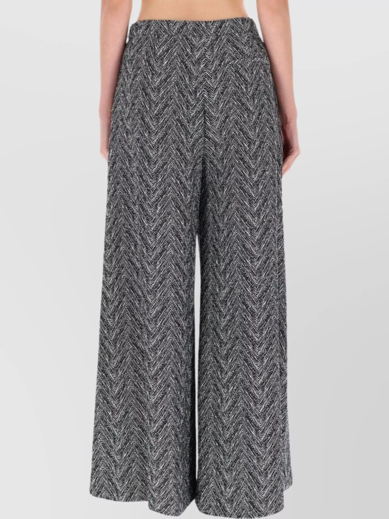 Boss Wide-Leg Chevron Trousers And Pockets