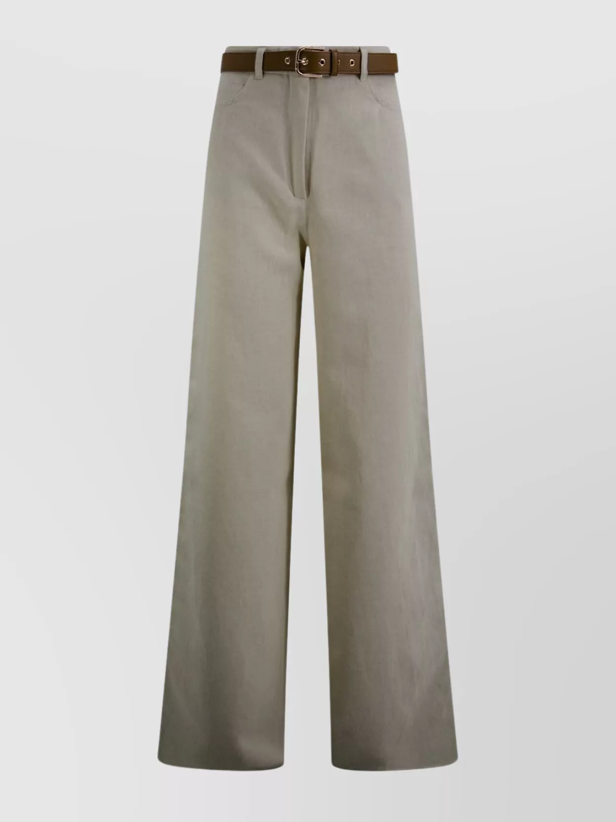 Shop 's Max Mara Cobalt Linen Cotton Blend Wide Leg Trousers