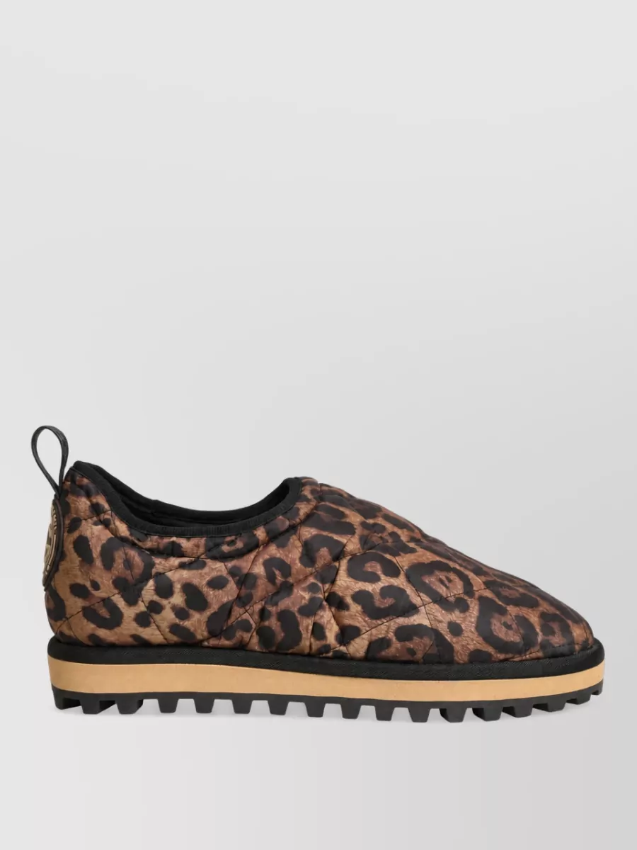 Dolce&Gabbana Leopard-Print Quilted Slippers