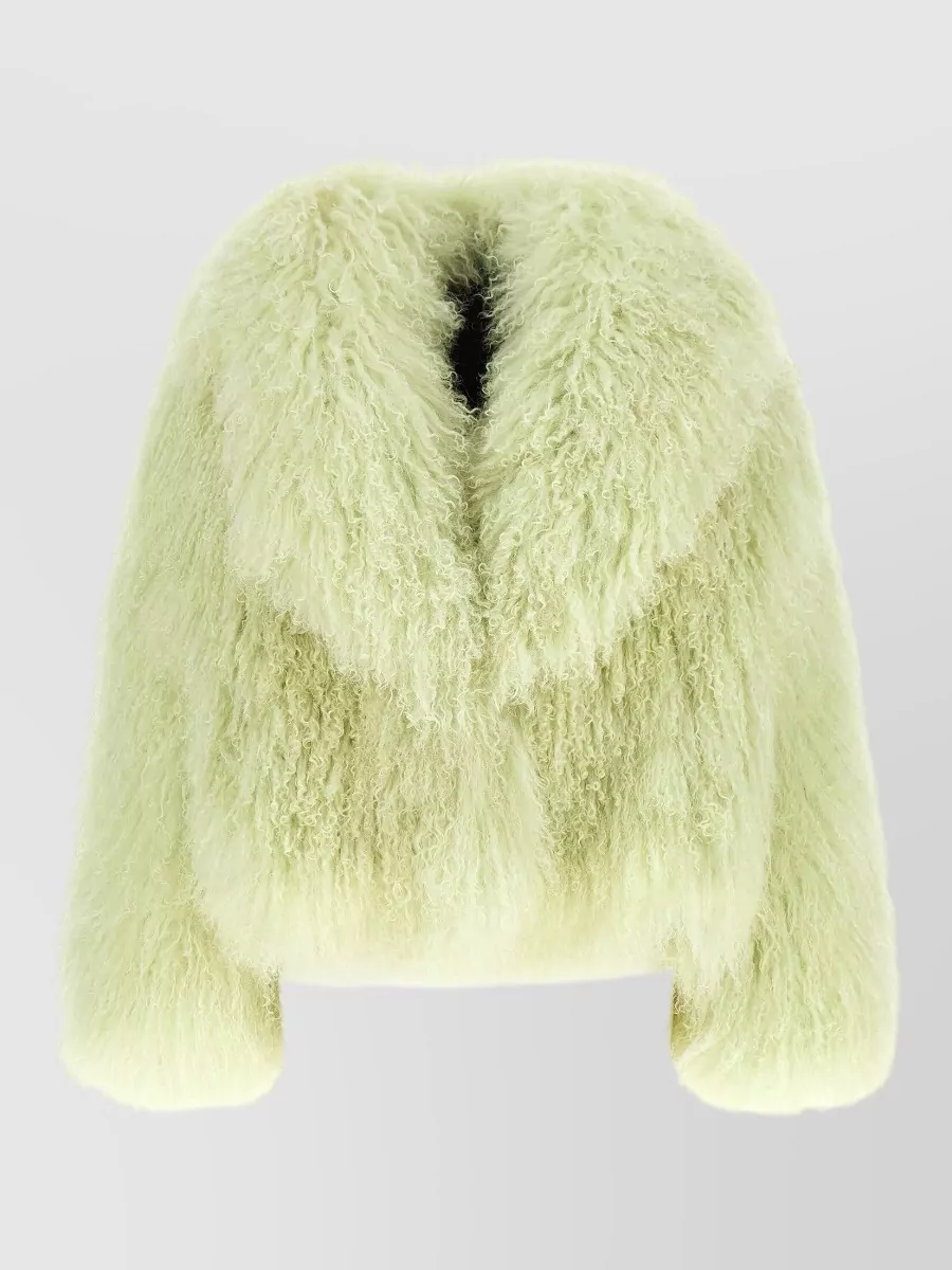 Blancha Shearling Maxi Shawl Collar Short Coat