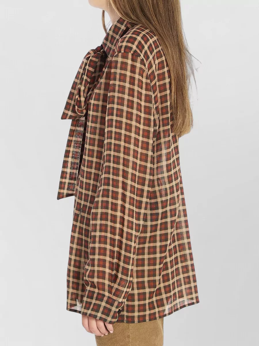 Saint Laurent Cassandre Oversized Wool Shirt Necktie