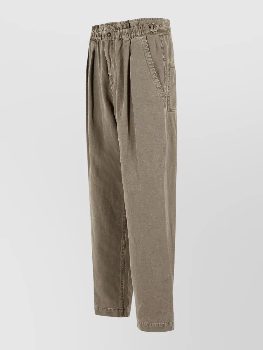 Isabel Marant Étoile Neriah Cotton Linen Tailored Trousers In Green