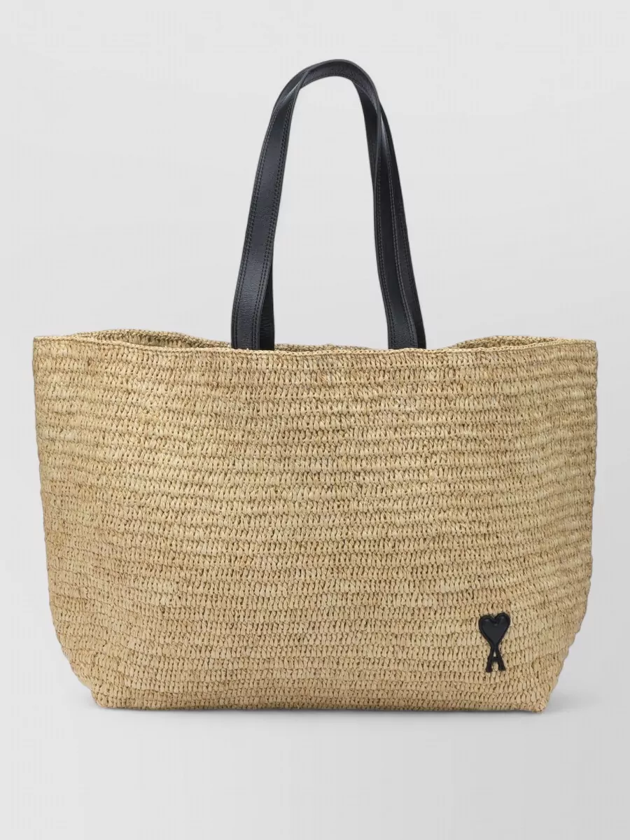 Ami Paris Raffia shoulder bag