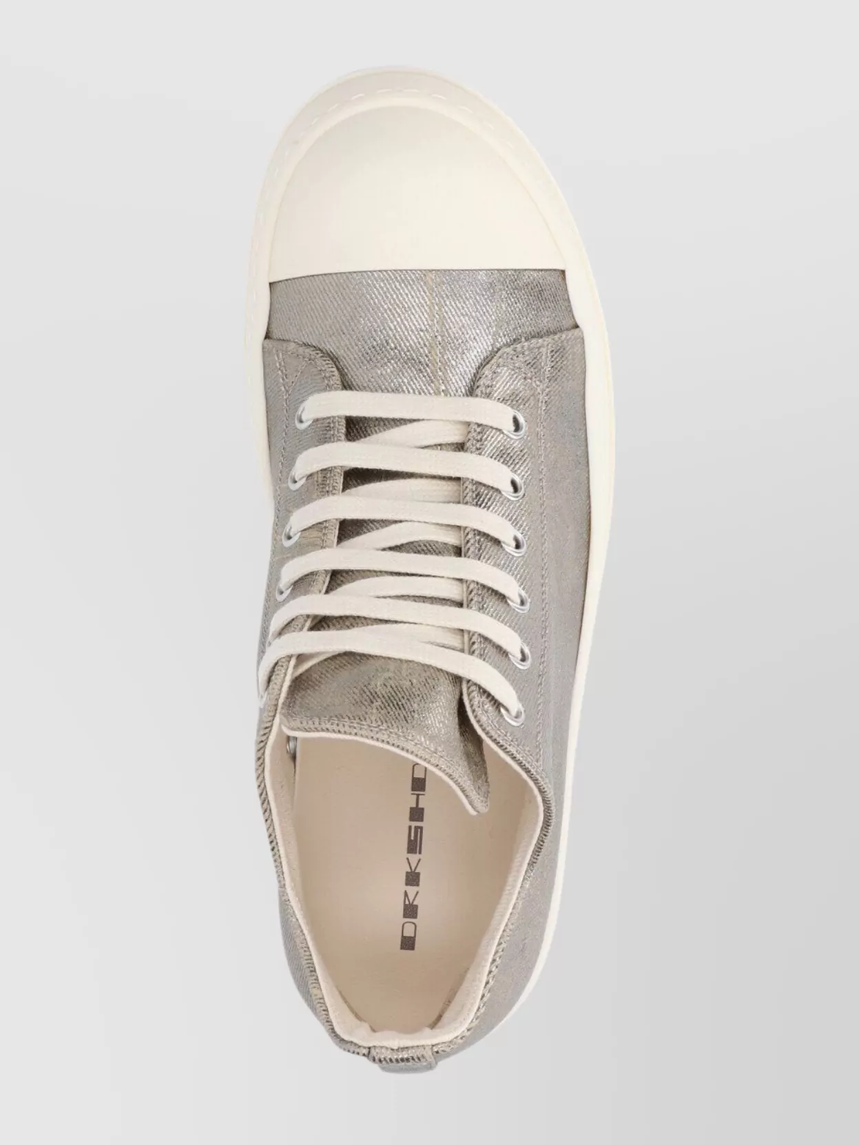 Rick Owens Drkshdw Metallic Low Top Sneakers With Round Toe