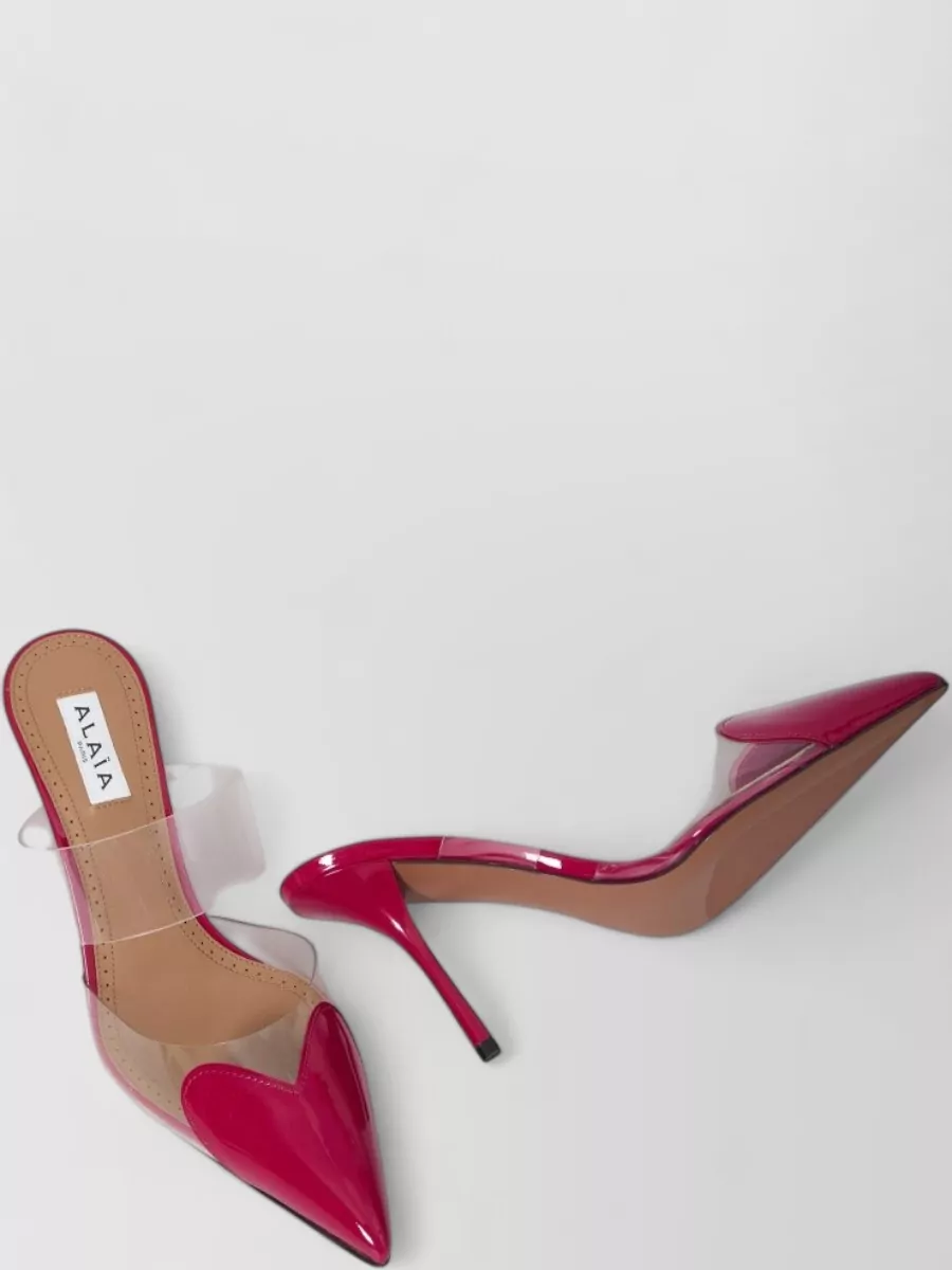 Alaïa Leather Heart Cutout Mules