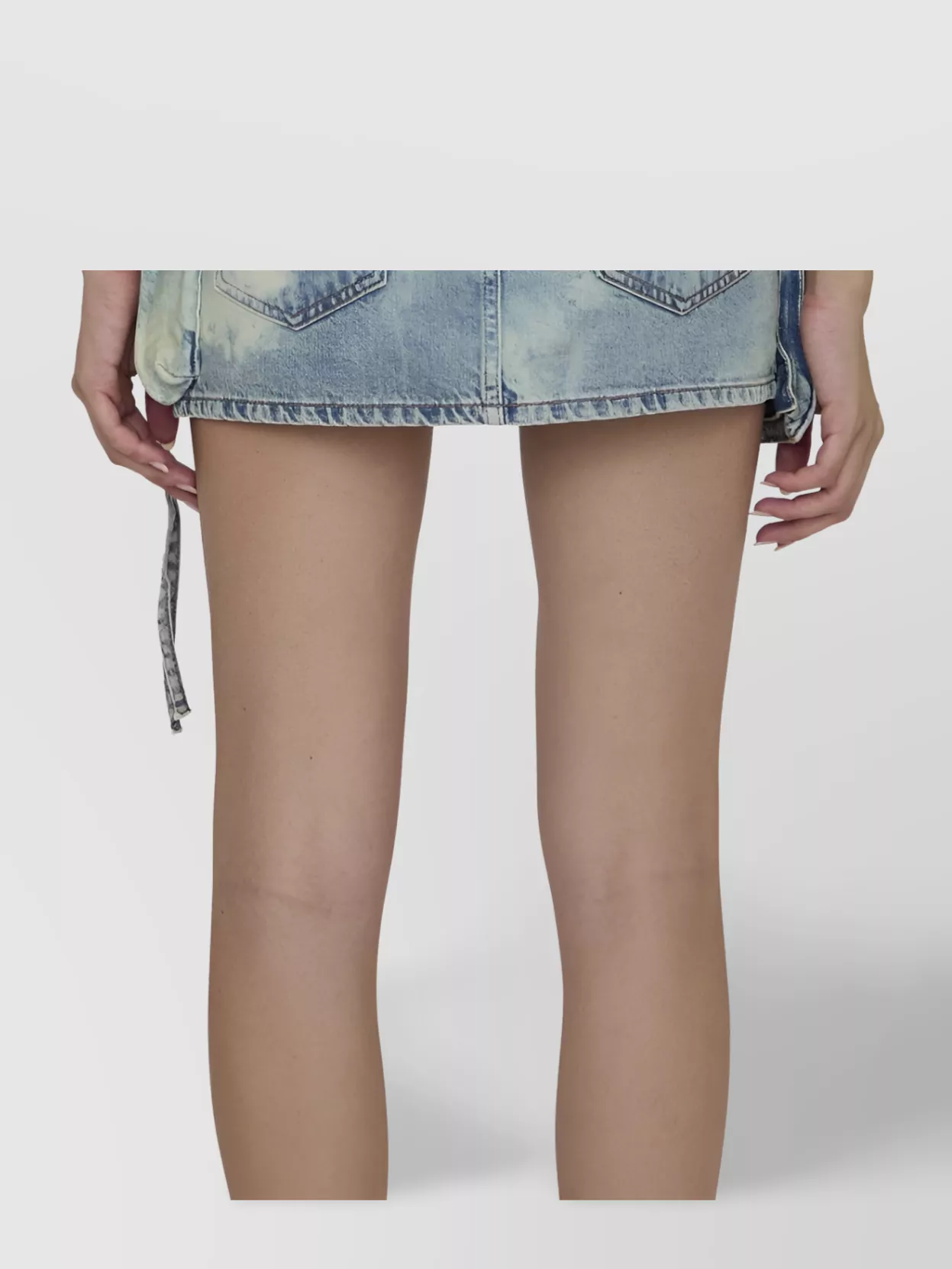 Attico Denim Fay Mini Skirt In Blue