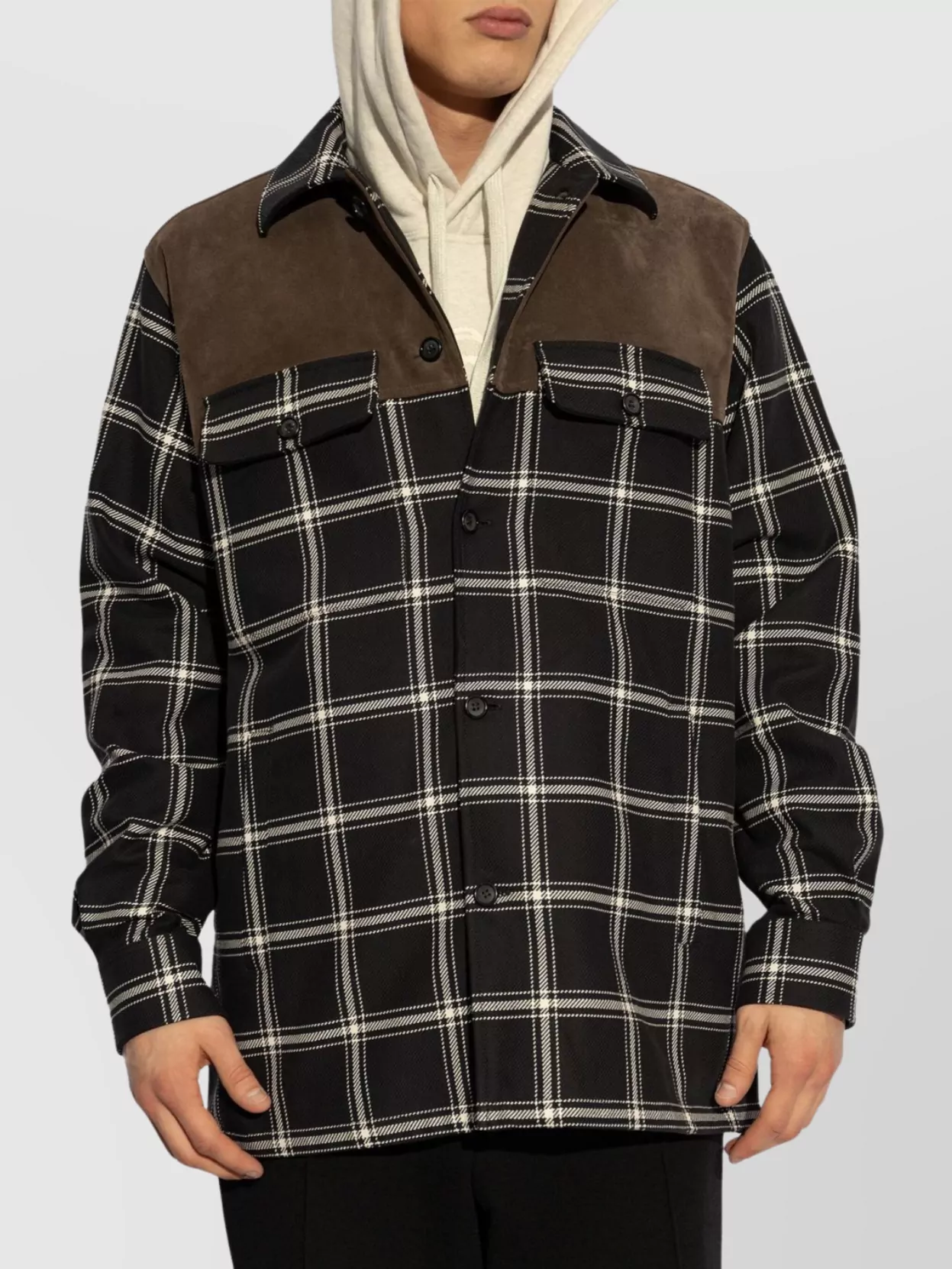 Alexander Mcqueen Checked Pattern Overshirt With Chest Pockets