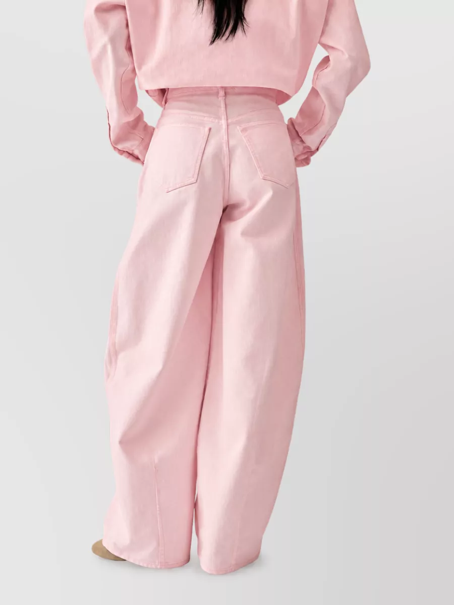 Jacquemus Denim High-Rise Curved-Leg Jeans