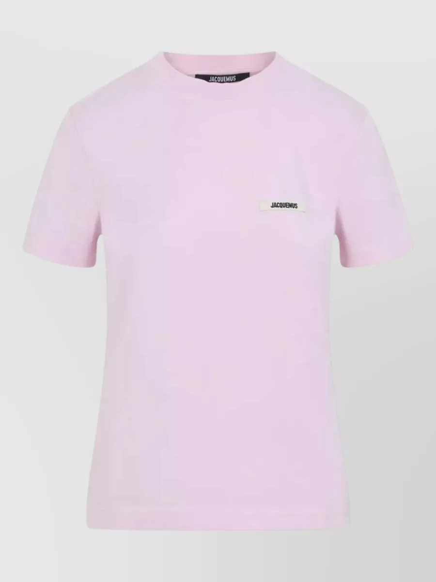 Jacquemus Logo Patch Cotton Crew Neck Short Sleeve T-Shirt
