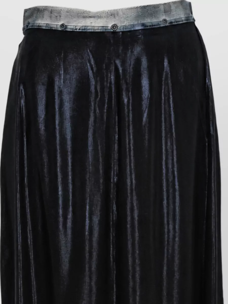 Maison Margiela Silk Blend Pleated Midi Skirt
