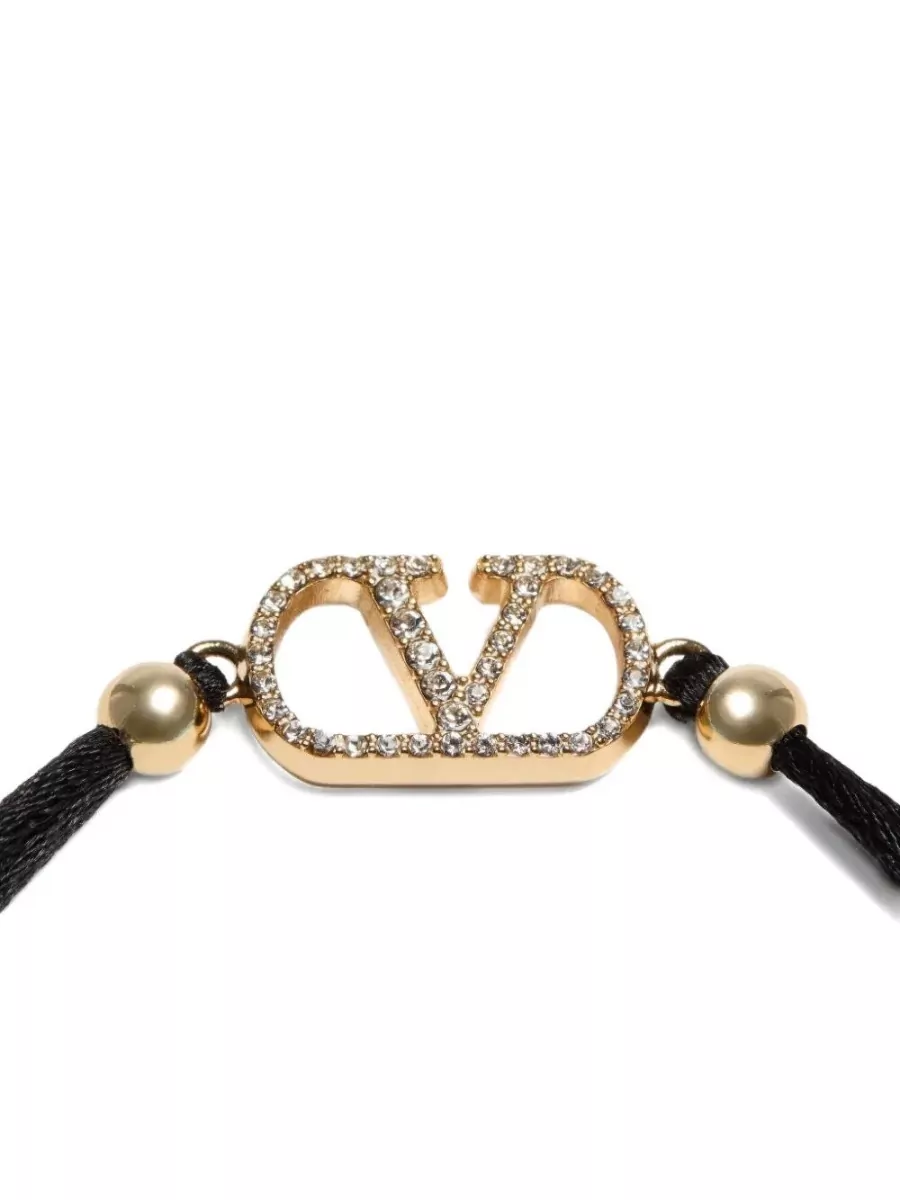 Valentino Garavani Crystal-Embellished Vlogo Signature Bracelet
