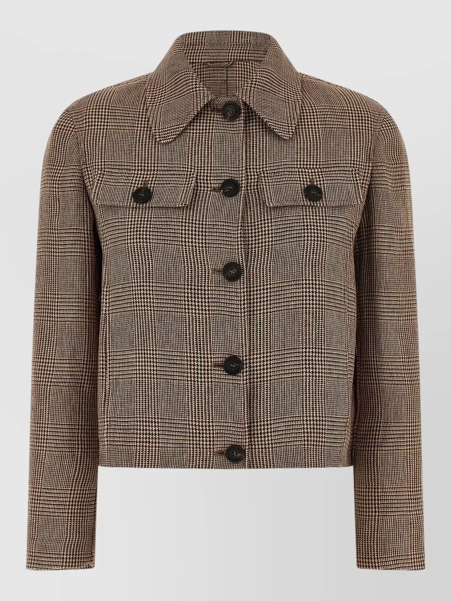 Brunello Cucinelli linen checked cropped jacket
