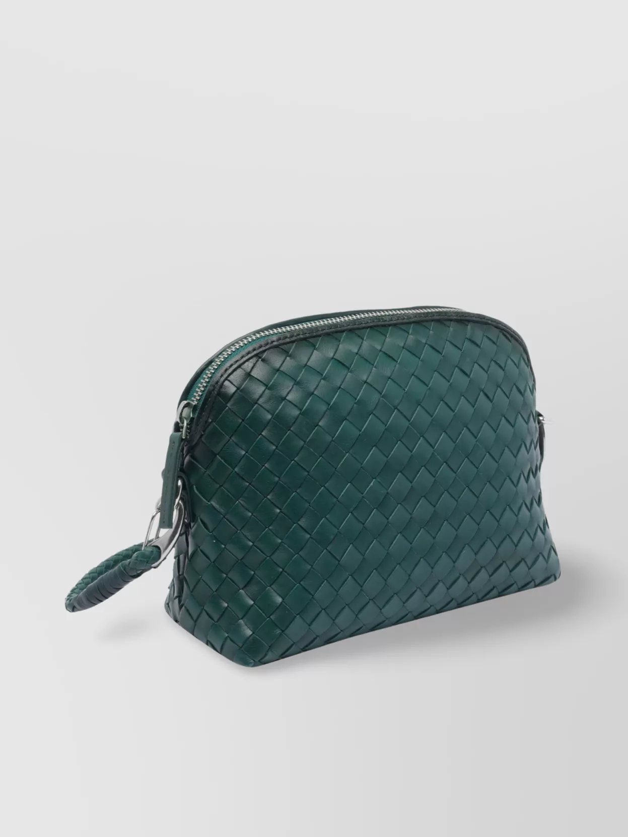 Dragon Diffusion Woven Texture Shoulder Bag With Metal Hardware