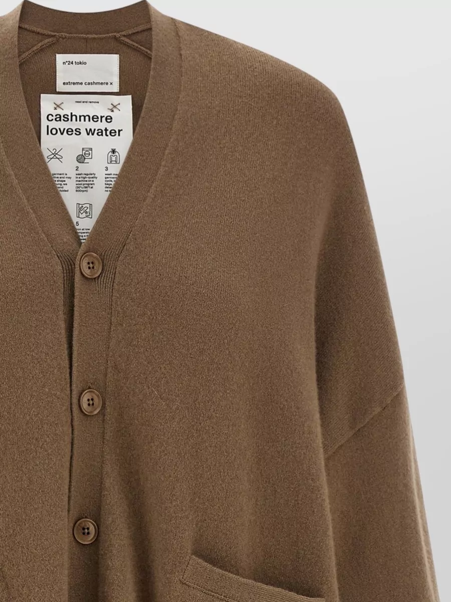 Extreme Cashmere Cashmere Oversized Ribbed V-Neck Cardigan